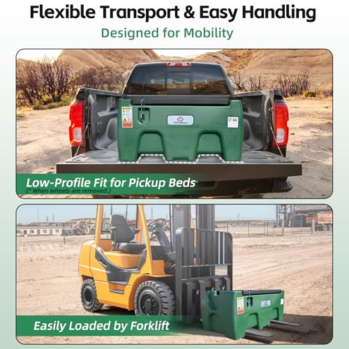 Image of FMCNMech 40 Gallon Portable Fuel Transfer Tank with 12V Electric Pump, 3.7 GPM Flow Rate LLDPE Fuel Tank with Wheels, Gasoline Diesel Kerosene Fuel Storage Tank for Farm, Truck, Boat, and Construction Use