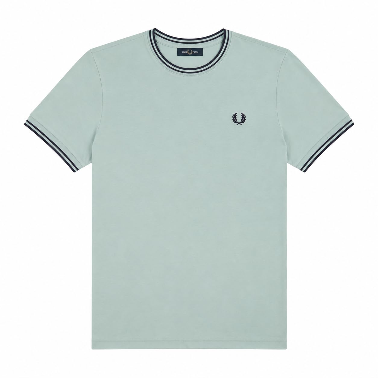 Fred Perry Men's Twin Tipped T-Shirt Silver Blue/Dark Airforce/Dark Airforce