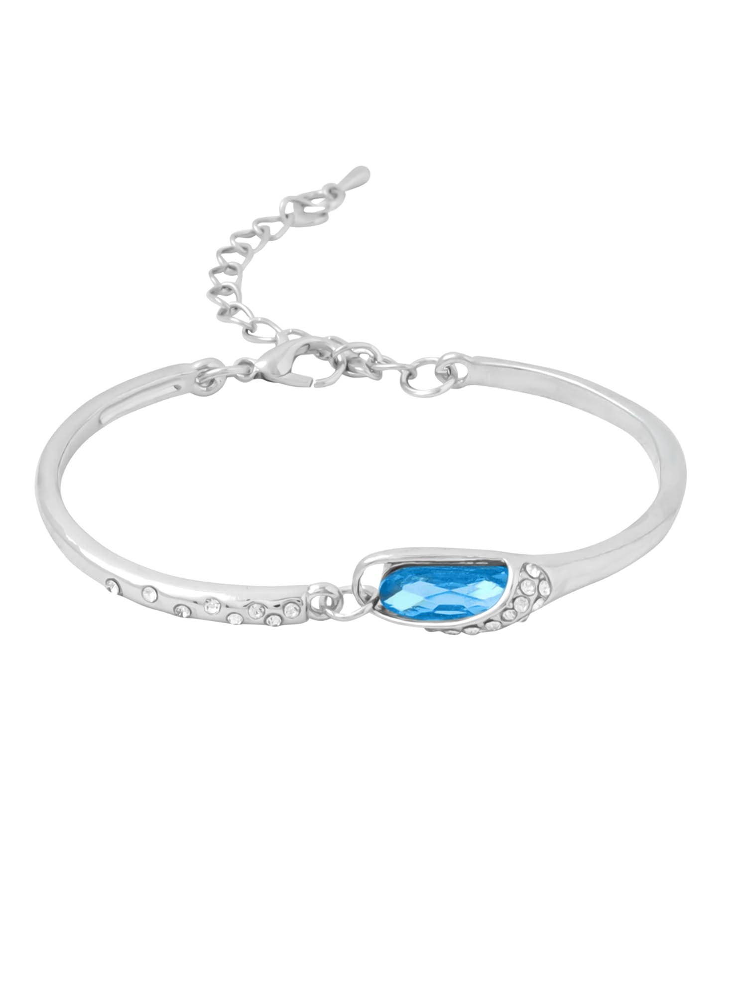 Yellow ChimesBracelet for Women and Girls Blue Crystal Bracelets for Women | Silver Toned Blue Crystal Bracelet for Girls | Birthday Gift for Girls and Women Anniversary Gift for Wife