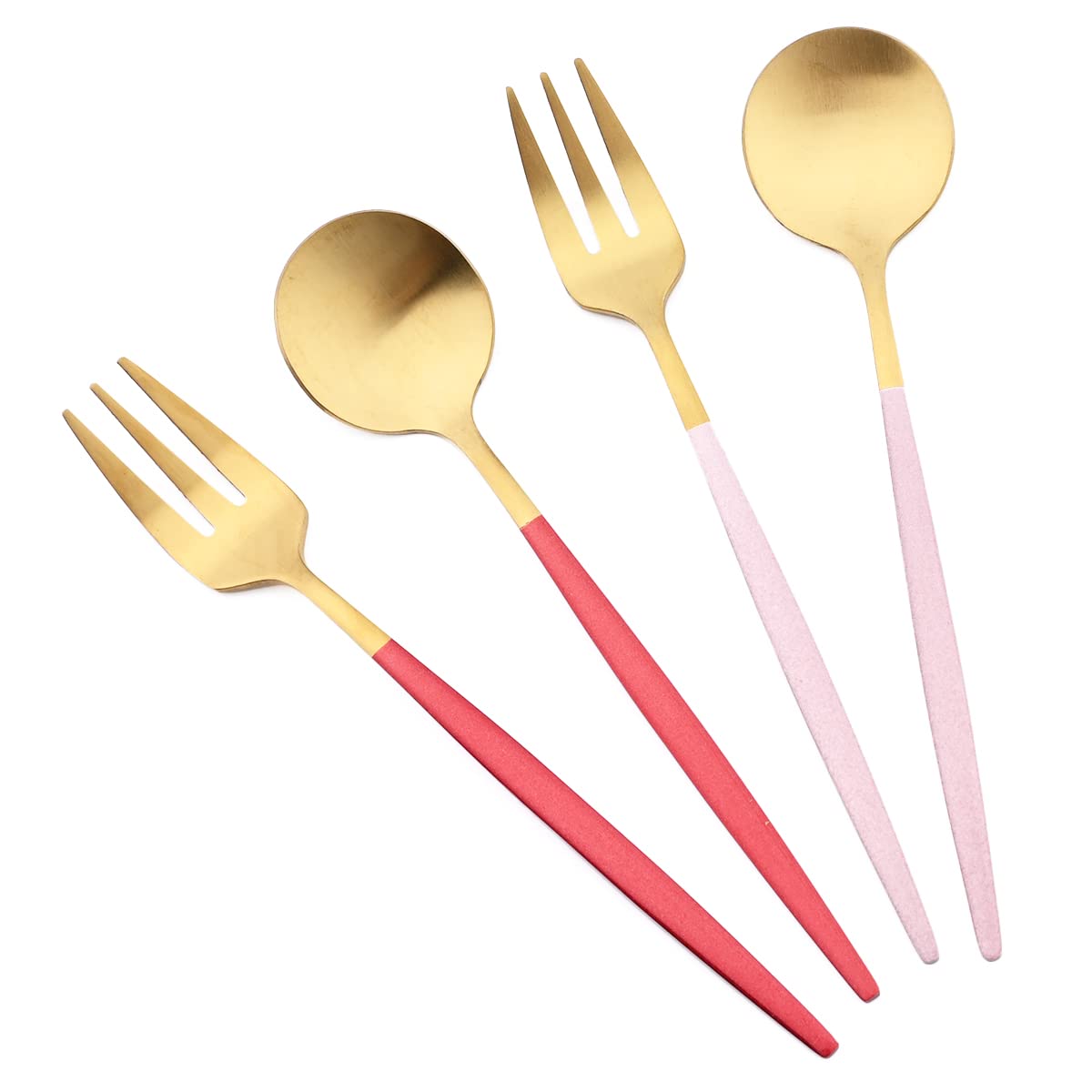 Mattschwarzes Besteck, Royal 36-teiliges Tafelservice aus mattem 18/10-Edelstahl for 6 Personen, einschließlich Gabeln, Löffeln, Messern, Camping-Besteck, Reiseutensilien-Set, Besteck/1824