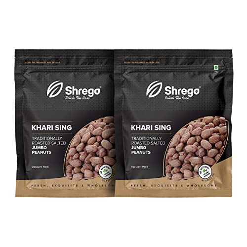 Image of Shrego Peanut Plus KHARI SING Traditionally Roasted Salted Jumbo Peanuts, Snack And Namkeen Vacuum Packed (720 gm)