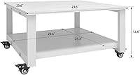 Vista 5 de Natwind Soporte para impresora láser de 2 niveles, mesa de impresora grande de 23.6 x 23.6 pulgadas, soporte de copiadora con ruedas, carrito