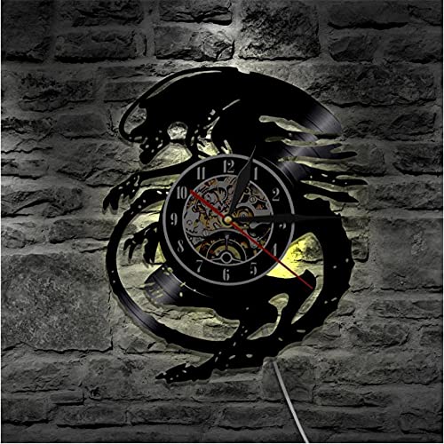 Amazon.co.jp: LEDナイトライト地球外エイリアン壁掛け時計ホラー映画