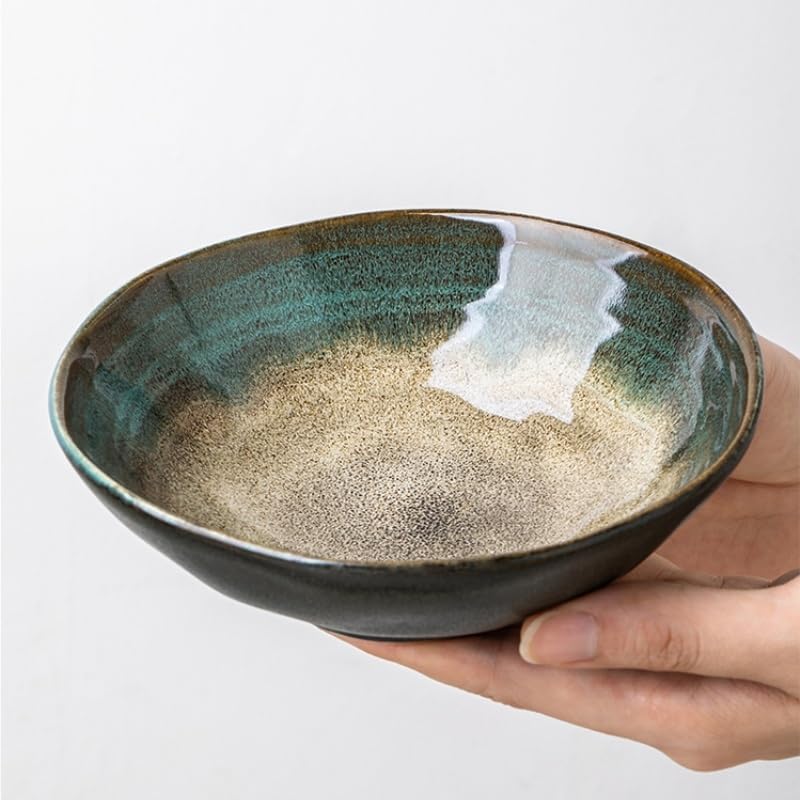 ミキシングボウル レトロな不規則なサラダボウル セラミックヌードルボウル レストランスナックボウル サラダボウル フルーツボウル