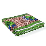  Ratti - Premium Wax naranja verde azuleta, tejido 100% fabricado en Italia, diseño tradicional africano, 100% algodón - 1,83 m (2 yard)