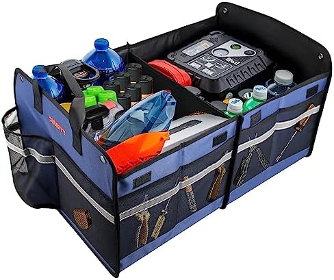SHURFFY Car Trunk Organizer, Large Capacity 73L Multi-Compartment Collapsible Trunk Organizer for Suv, as Shopping Cart, Trunk Organizer for Car or Picnic Basket