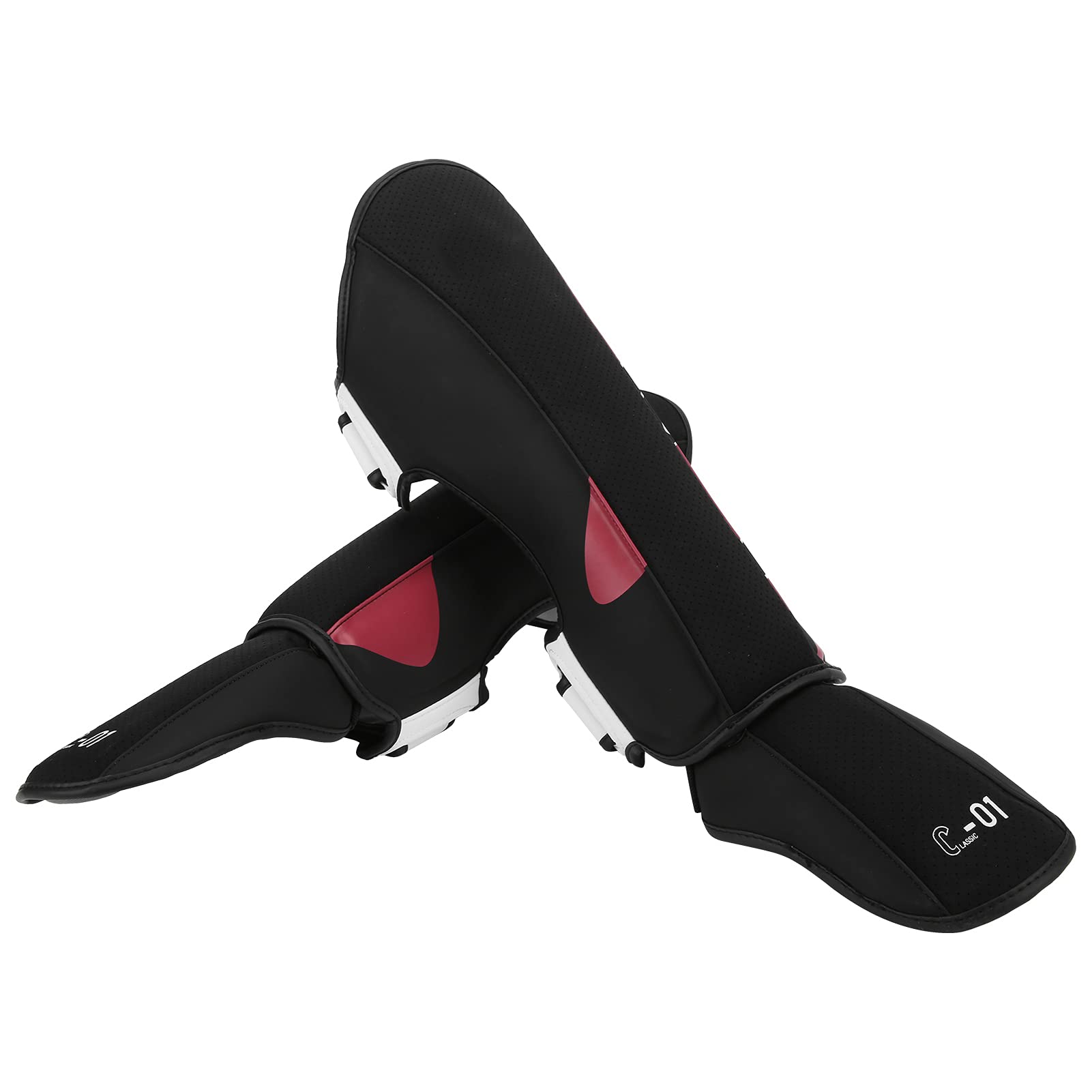 Changor BN Fight Protège-Tibias pour Adultes Protection Kickboxing Durable et Flexible pour Muay Thai et Sanda 1 Paire Rouge