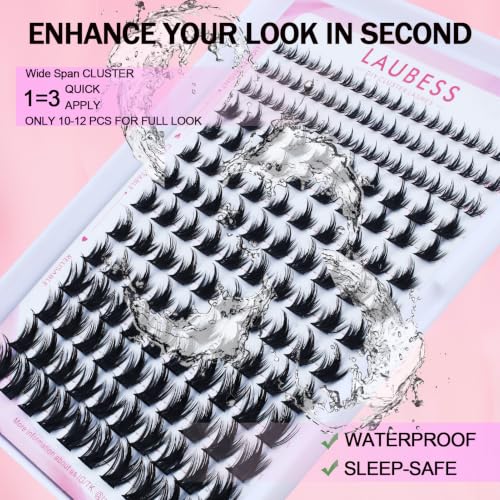 Image of Manga Lash Clusters with Spikes California Sunset Lashes LAUBESS Eyelash Clusters Fairy Wispy Cluster Eyelash Extensions with Bottom Anime Volume Individual Lashes (California Sunset-0.07D-10-16mm)