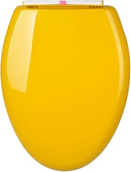 Elongated Toilet Seat, Thicken Toilet Seat, Slow Closing Toilet Seat, Easy to Instal Also Easy to Clean, Multiple Colour,Yellow