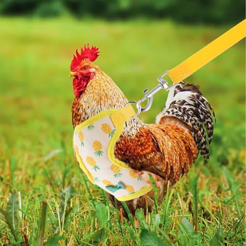 2 Stück Hühnergeschirr mit Leine Warnweste Huhn Verstellbares Hühner-Geschirr mit Leine Warnweste für Hühner Hühnerwestem Trainingsgeschirr Haustiergeschirr Kostüm für Huhn Ente Oder Gans Training