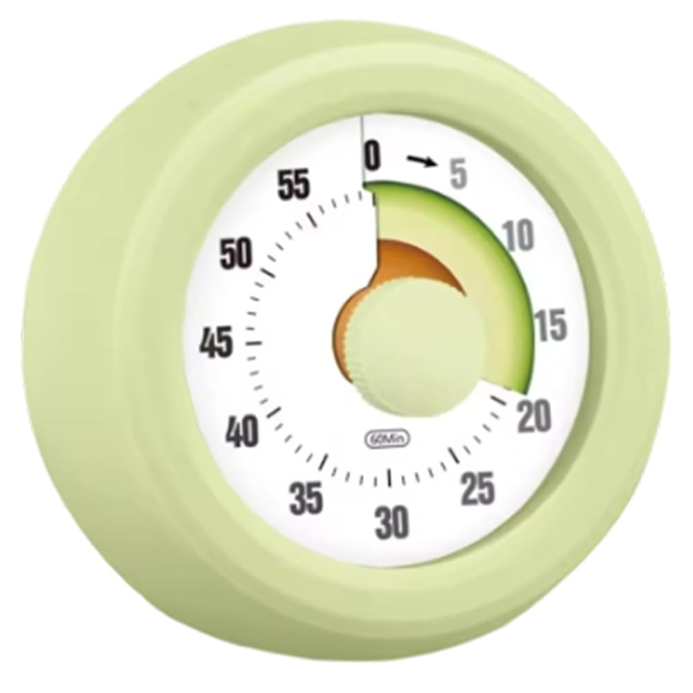 Hndhbfgrt Time Manager Visual Timer Round Visualization Kitchen Timer Self-Discipline 60 Minute Countdown Timer Kitchen Cooking Countdown Timer Green