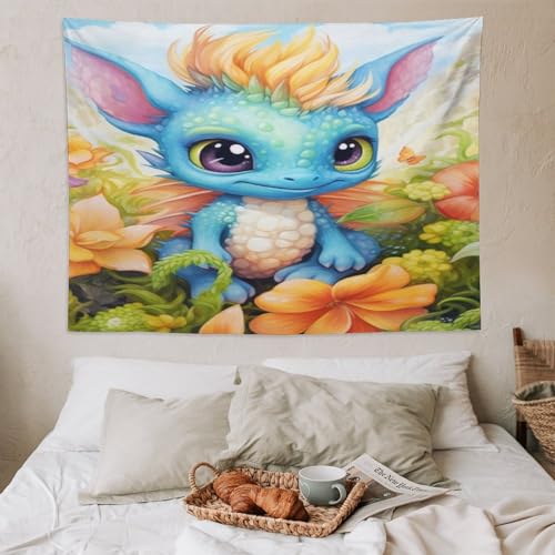 Tenture murale ptérosaure PAZZK grand format 150x200cm affiche tissu