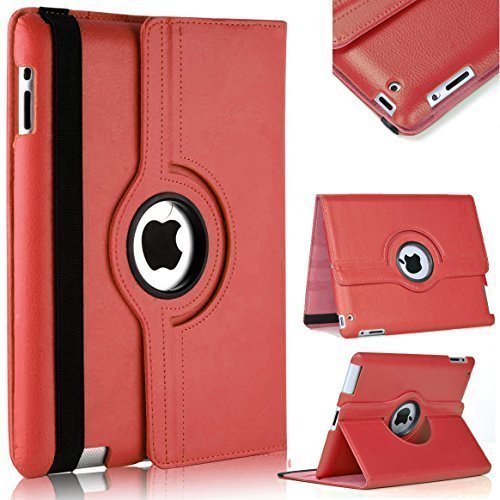 Custodia a libro in similpelle per Apple iPad 4, 3, 2, supporto rotabile di 360 gradi e con funzione leggio
