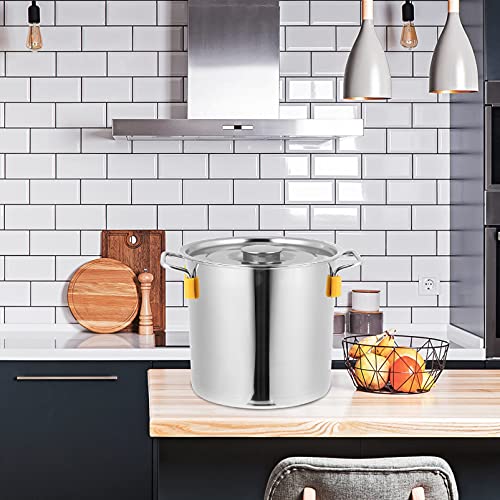 Luxshiny 1 Unidade Balde De Sopa De Aço Inoxidável Panela Grande Panela De Sopa Caldeirão De Metal P