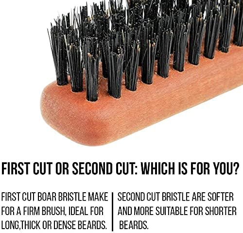 Beard Brush Stiff Boar Bristles | Beard Comb & Mustache Scissors Presented in Premium Gift Box