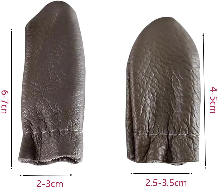 SUKPSY 3 Pairs Leather Finger Protector Thimble Hand Sewing Thimble Finger Guards Pads for Hand Craft Sewing Needlework Needle Felting Knitting(Random Color)