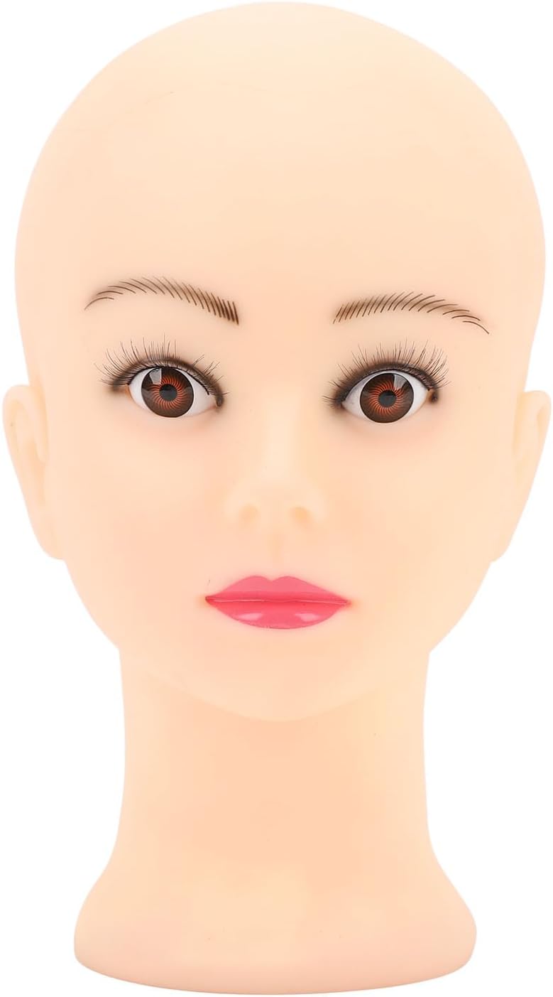 PVC Training Head, 26cm Height, 51cm Circum, Pin Receptive, Tapered Neck Seat, for Wig Styling