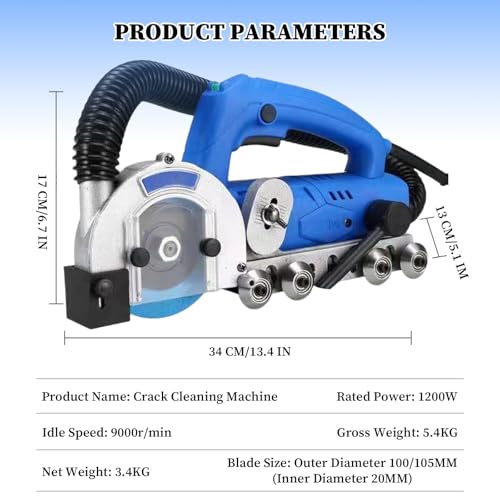 Macchina di pulizia del giunto delle magliere, pulitore di cuciture delle piastrelle 1200W per piastrelle elettriche 1200W Gaps Crevice pulizia, per la pulizia di Grouts tra le matti, pavimento DIY Re
