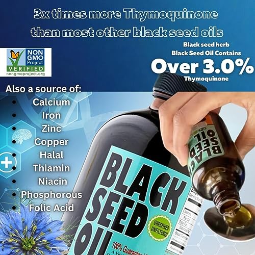 30 Days Premium 8-Ounce Turkish Black Seed Oil - 3x Thymoquinone for Optimal Wellness and Immunity - Cold-Pressed, Natural Source of Antioxidants - Boost Energy and Vitality - Limited Stock