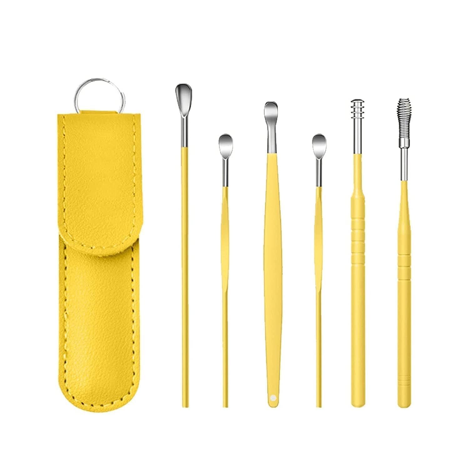 6 pcs ear Cleaner Resuable Removal Kit Steel Ear Cleansing Tool Set Spiral Ear Curette Tool For Kids Man Woman (Steel) (Multicolor) (PACK OF 2)-image-44