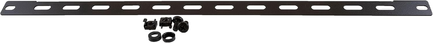NavePoint 19-Inch Horizontal Lacing Strip 0.5 Inch Depth, 5-Pack, Steel Cable Management Bar for 19" Racks and Network Cabinets