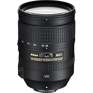 Nikon AF-S 28-300 mm 1:3.5-5.6G ED VR Reisezoom-Objektiv inkl. HB-50 (77 mm Filtergewinde, bildstabilisiert) Schwarz