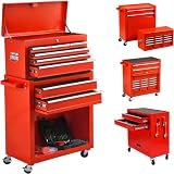 8-Drawer Rolling Tool Chest & Removable Tool Box with Locking System, Tool Box Organizer with 4 Whee