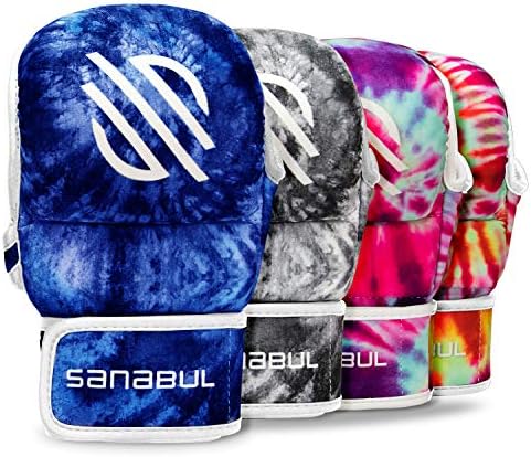 Sanabul Funk Strike Tie Dye 7 oz MMA Hybrid Sparring Gloves (Blue Swirl, L/XL)