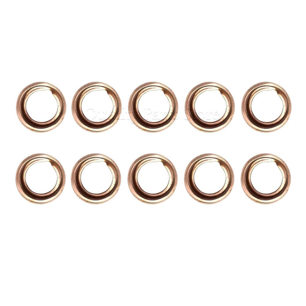 5 10 20PCS M12 Copper Oil Drain Plug Crush Washers Gasket Compatible with Select Car Models Including 1026JA00A 1102601M02 Vehicle Parts(10PCS)