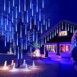 EEIEER LED Lichterkette Außen Balkon, 50cm 10Tube 540 LED Weihnachtsdeko Aussen Meteorschauer Regen Lichter LED Eiszapfen Lichterkette IP44 Wasserdichte für Außen Balkon Garten Weihnachten Dekoration