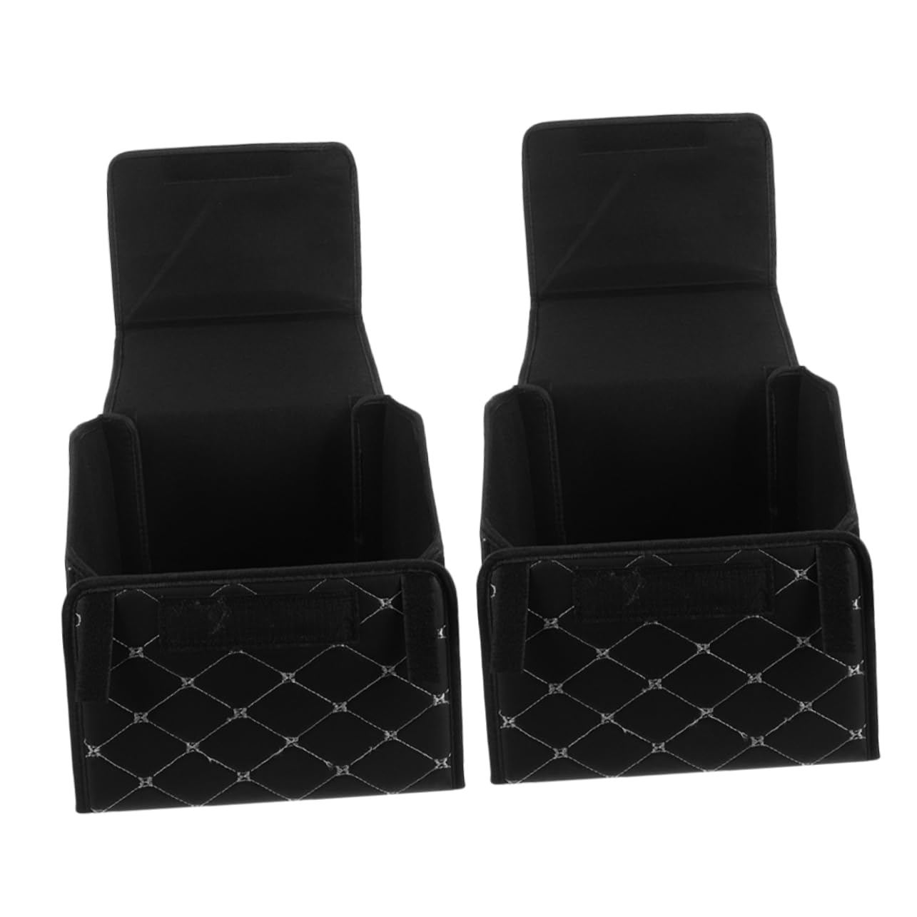 MAGICLULU 2 Boîtes de Rangement Pliables Organisateur en Pu Noir pour Coffre de Voiture Gain de Place, pour Courses et Voyages