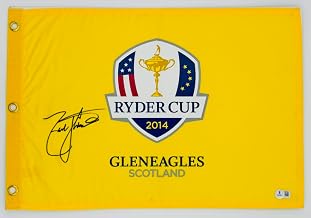 ZACH JOHNSON SIGNED 2014 CUP GOLF PIN FLAG GLENEAGLES SCOTLAND AUTOGRAPH BECKETT AUTHENTICATION J58