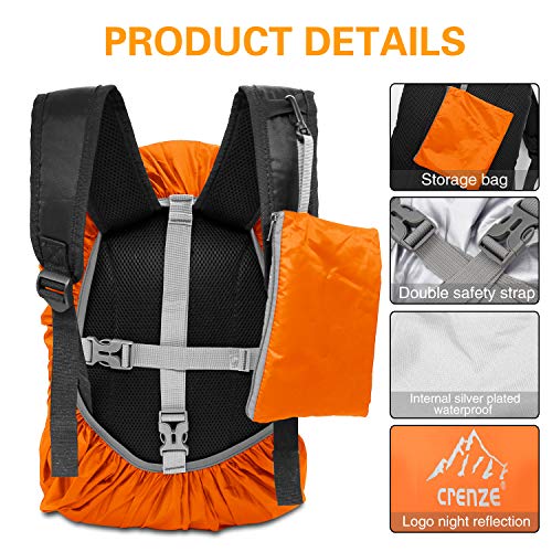 Crenze Rain Cover for Backpacks, 15-90L Waterproof Rain Cover Backpack Cover for Hiking, Camping, Cycling, Travel and School Bag - Image 3