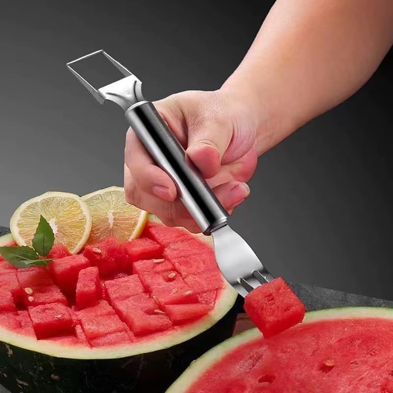 Image of 4 PCS Stainless Steel Corn Peeler 1 PCS .2 in 1 Watermelon Fork Slicer Spoon 1 PCS.Vegetable Scallion CUTTER1 PCS.Pineapple Eye Remover Tool 1 PCS.Combo