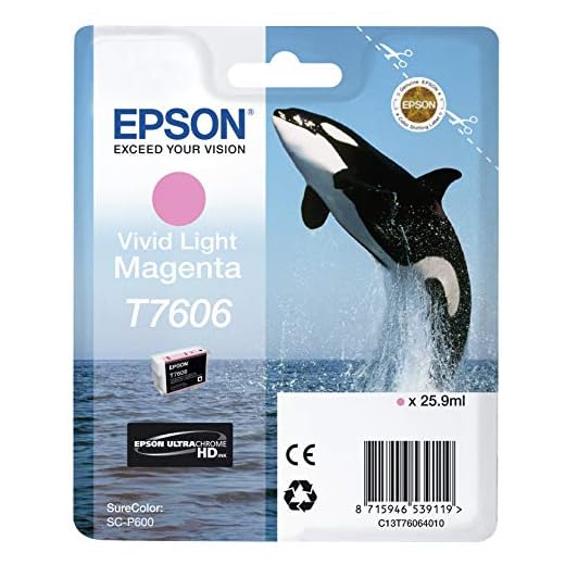 Epson T7606 Vivid Light Magenta - Epson T7606 Vivid Light Magenta, Vivid light magenta, Epson, SureColor SC-P600, C13T76064010, Inkjet, 25.9 ml