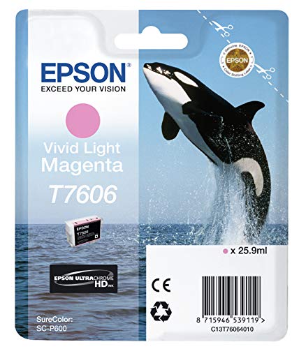 Encre Epson T7606 magenta clair cartouche jet d'encre vivid 25.9ml