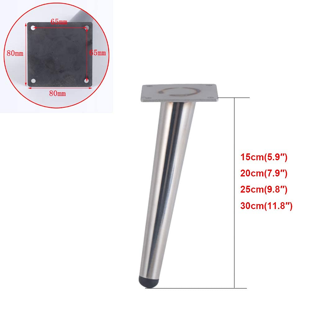 ZHDBD Juego De 4 Patas Para Muebles, Pie De Sofá, Inclinable, Patas De Mesa, Patas De Armario, Pie Base, Para Mesas De Café, Armarios Y Sofás, Dorado (color: Plata, Tamaño