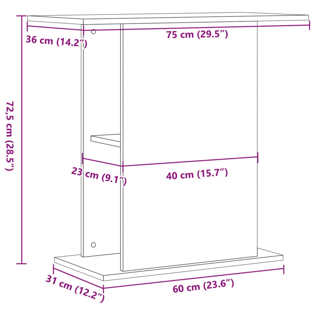 Aquariumständer aus Altholz 36x75x72,5 cm Holzwerkstoff mit Stauraum für Aquarien und Terrarien geeignet stilvolles Möbel für Wohnzimmer Büro Flur