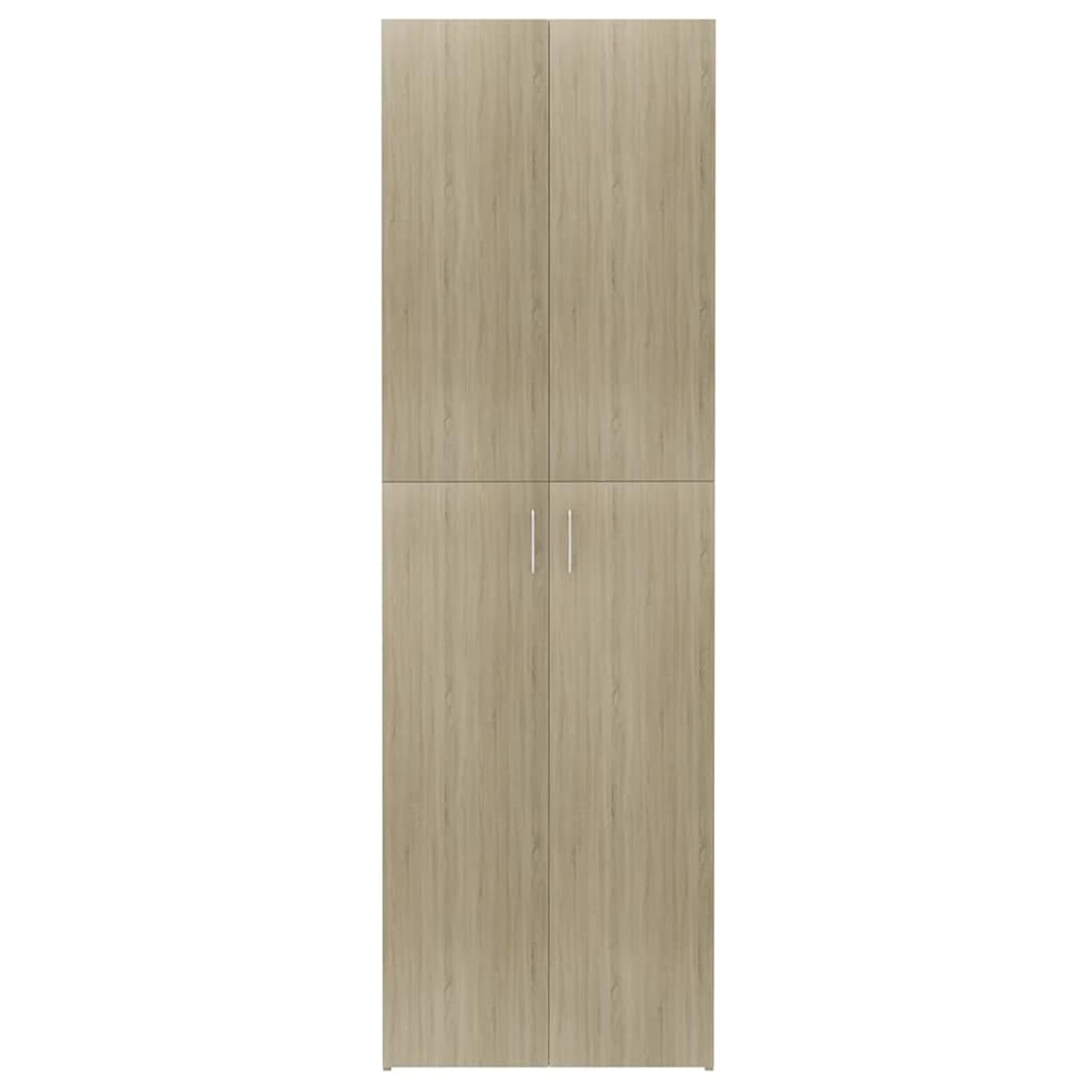 Gecheer Büroschrank, Holzwerkstoff Schrank mit 5 Regalen und 2 Türen, 60x32x190 cm, Sonoma-Eiche, für Büroorganisation und Aktenaufbewahrung