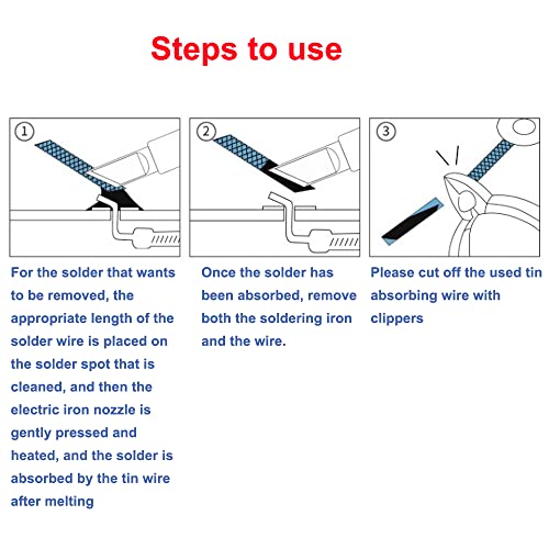 Image of Treedix Solder Wick Braid with Flux Super 5ft Length 3.5mm Width Desoldering Wick Braid Remover Tool Solder Sucker 1 piece No-Clean Soldering Wick Wire Roll and Disassemble Electrical Components