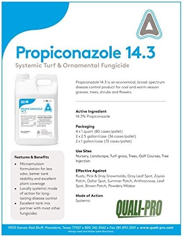 Miniatura 3 de Propiconazole 14.3 Césped sistémico y fungicida ornamental  Control de enfermedades de amplio espectro para pastos, árboles, arbustos y flores (2.5