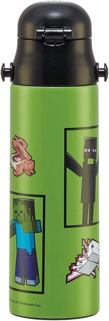Skater SDC6N-A Minecraft Water Bottle, 20.9 fl oz (580 ml), Direct Drinking, Stainless Steel, Sports Bottle