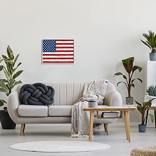 Image of Rustic American Flag Distressed Pattern, 16 x 20 Inch Framed Giclee Print