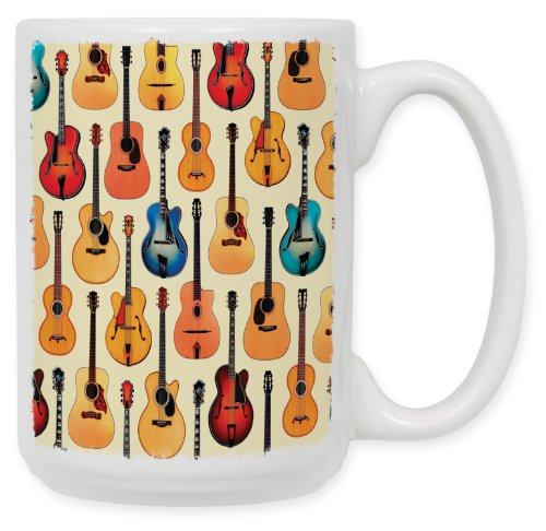 Art Plates"Guitars Acoustic" Ceramic Coffee Mug, 15 oz