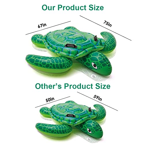 Lohome Sea Turtle Ride On Swimming Pool Float, 191X170Cm Giant Turtle Inflatable Floating Bed Pool Floats For Adults Children #TOP3