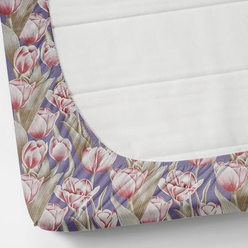 Image of VOMZER 320 Threadcount Elastic Fitted Bedsheets Single Bed with 1 Pillow Cover | Single Bed with All Around Elastic, Size 36 X 72 X 8 Inches