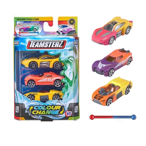 Teamsterz Street Machines Farbwechsel-Autos-Spielset | 3 wasseraktivierte Farbwechsel-Autos | Ideales Autospielzeug für Wasser- und Badezeit | Kinderspielfiguren und -Fahrzeuge, Spielzeugauto |