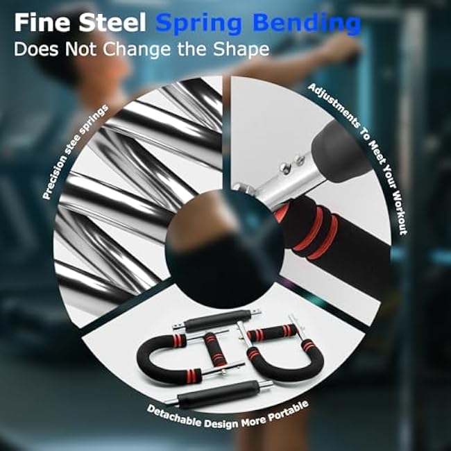 Twister Arm Trainer, 60-100lb Adjustable Chest Workout Equipment, Portable Power Twister Bar, Detachable Design, Arm Trainer for Men, Chest Trainer for Men, Shoulder Muscle Training, Fitness Anywhere