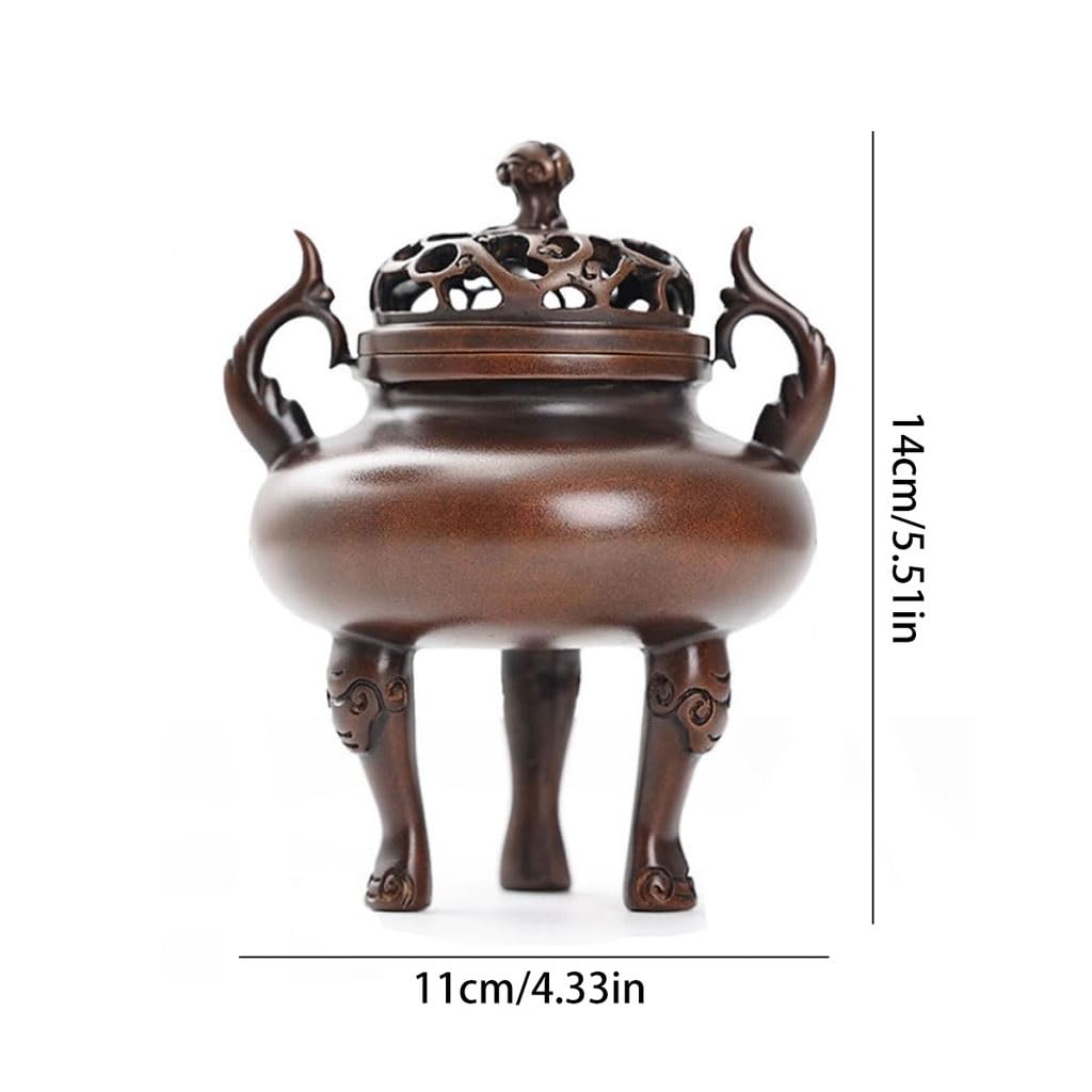 Quemador de incienso de cascada, quemador de incienso de sándalo para interiores, creativo de cobre puro, adornos decorativos antiguos, quemador de incienso de reflujo