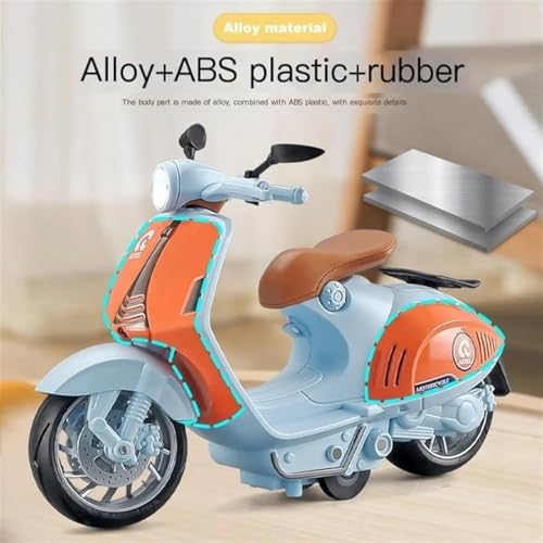 Image of FEXXA Police Motorcycle Toy - Pull Back Motorcycle Toys, Tiny Gift with Music Lighting, Latte Motorcycles Toy for Kids Boys Age 3-8 Year Old [Multicolor] (Little Bike-Blue)